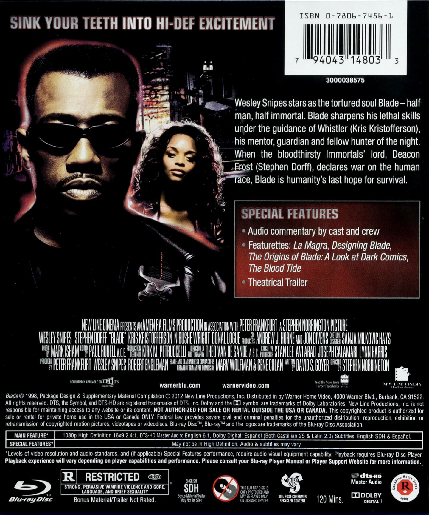 Blade back cover